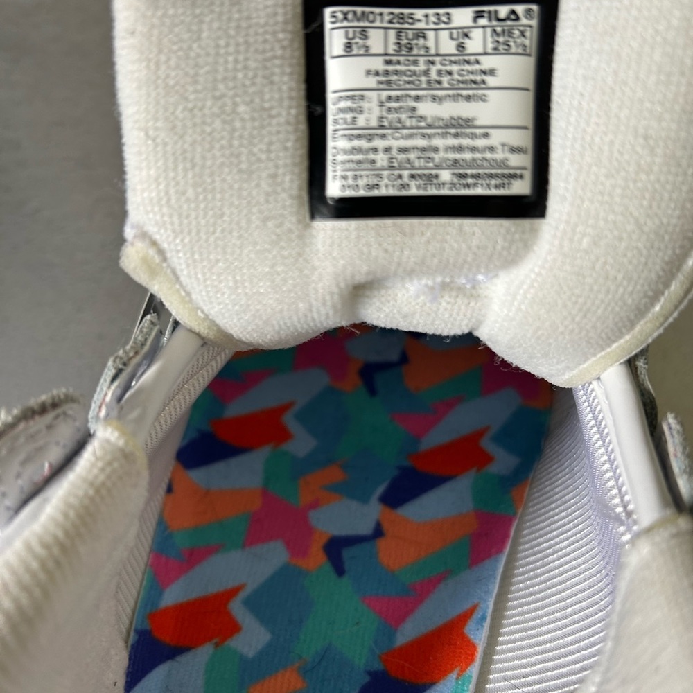 Fila Disruptor 2 Premium Platform White Sneakers with Colorful Heel Sz 8.5 - Picture 12 of 12